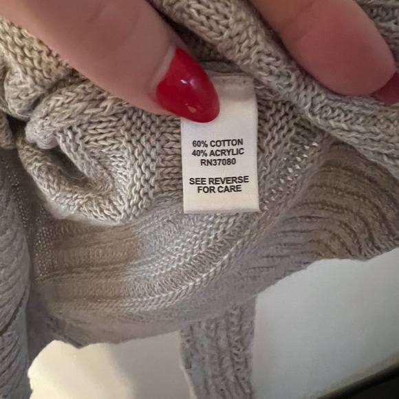 Cato Women’s Lace Long Sleeve Sweater Top, Size Medium, Light Gray - Picture 7 of 7